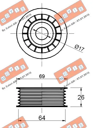 Deflection/Guide Pulley, V-ribbed belt