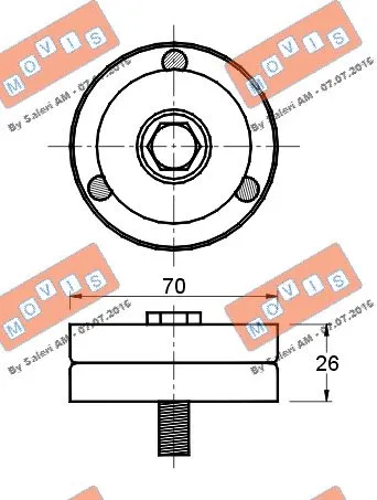 Deflection/Guide Pulley, V-ribbed belt