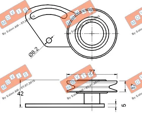 Deflection/Guide Pulley, V-ribbed belt