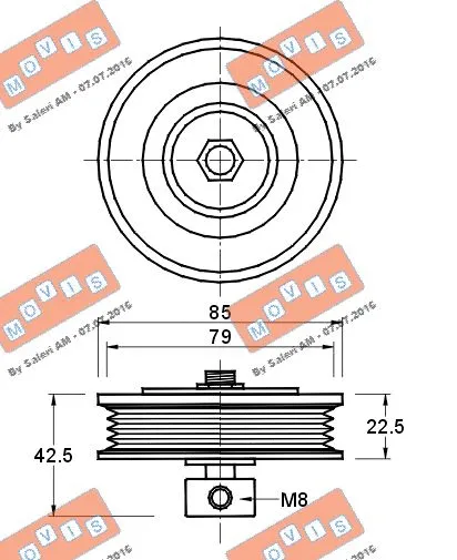 Deflection/Guide Pulley, V-ribbed belt