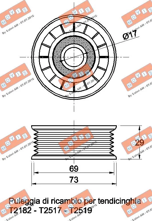 Deflection/Guide Pulley, V-ribbed belt