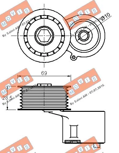 Belt Tensioner, V-ribbed belt