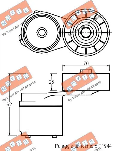 Belt Tensioner, V-ribbed belt