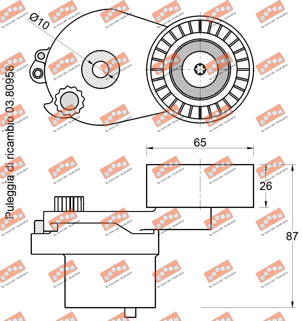 Tensioner Pulley, V-ribbed belt