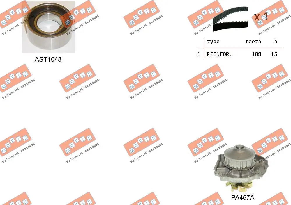 Water Pump & Timing Belt Kit (ASTK0832PA)