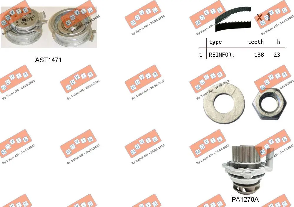 Water Pump & Timing Belt Kit (ASTK0821PA)