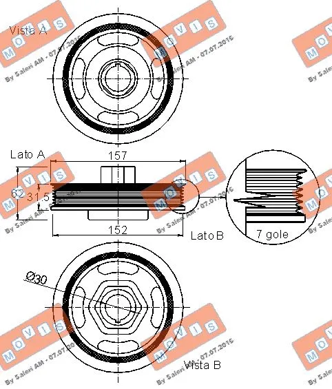 Belt Pulley, crankshaft