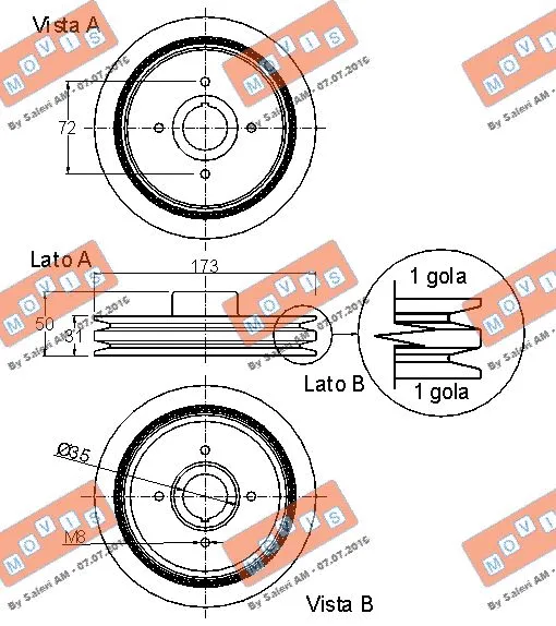 Belt Pulley, crankshaft