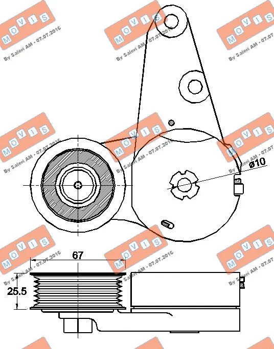 Belt Tensioner, V-ribbed belt