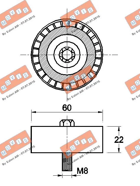 Deflection/Guide Pulley, V-ribbed belt
