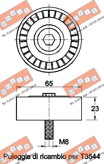 Deflection/Guide Pulley, V-ribbed belt