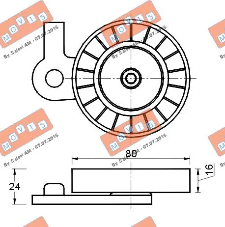 Deflection/Guide Pulley, V-ribbed belt