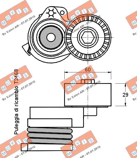 Belt Tensioner, V-ribbed belt