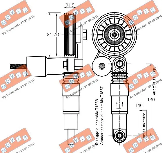 Belt Tensioner, V-ribbed belt