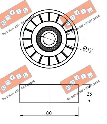 Deflection/Guide Pulley, V-ribbed belt