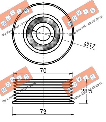 Deflection/Guide Pulley, V-ribbed belt