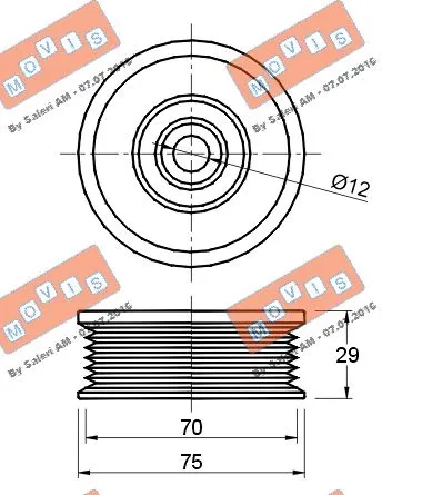 Deflection/Guide Pulley, V-ribbed belt