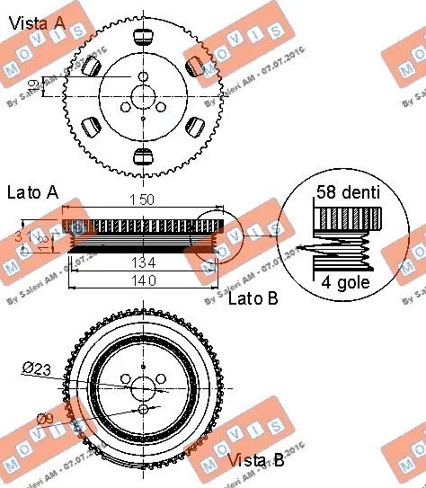 Belt Pulley, crankshaft