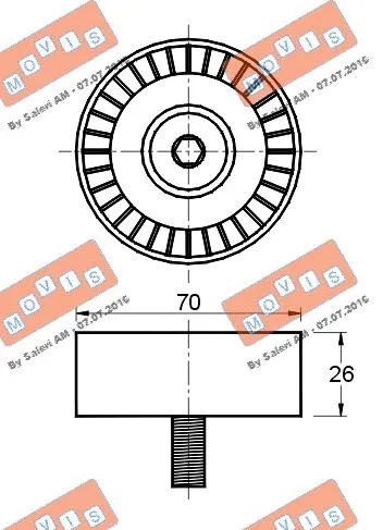 Deflection/Guide Pulley, V-ribbed belt