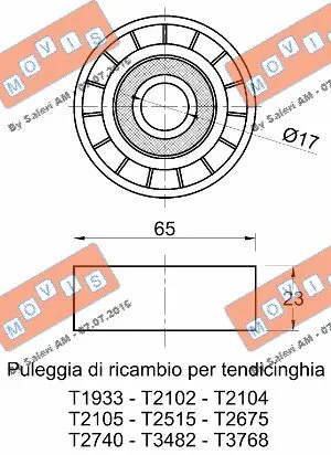 Deflection/Guide Pulley, V-ribbed belt