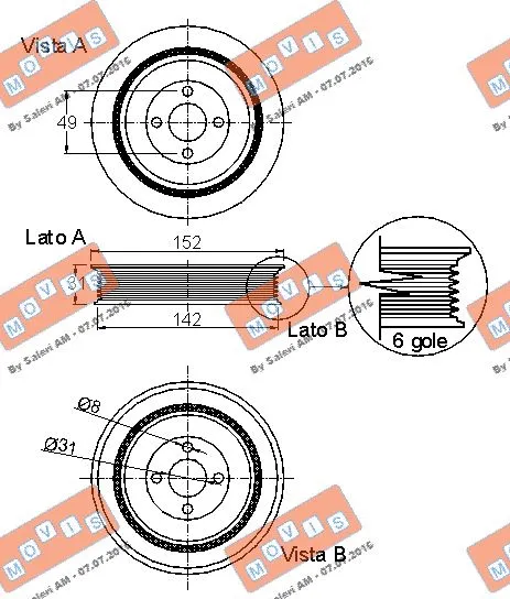 Belt Pulley, crankshaft