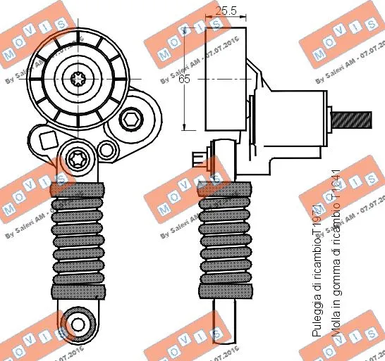 Belt Tensioner, V-ribbed belt