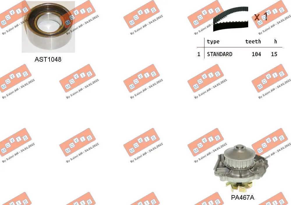 Water Pump & Timing Belt Kit (ASTK0834PA)