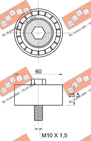 Deflection/Guide Pulley, V-ribbed belt
