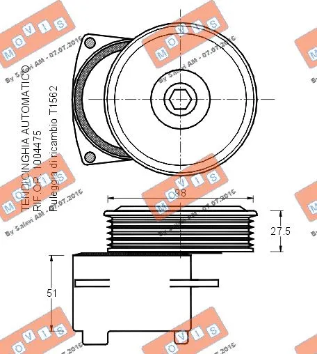 Belt Tensioner, V-ribbed belt