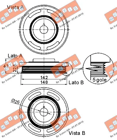 Belt Pulley, crankshaft