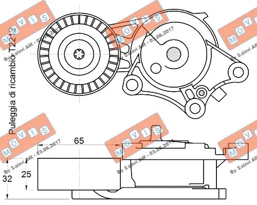 Tensioner Pulley, V-ribbed belt