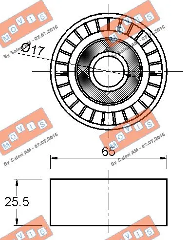 Deflection/Guide Pulley, V-ribbed belt