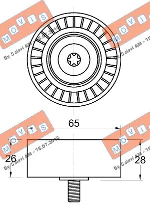 Deflection/Guide Pulley, V-ribbed belt