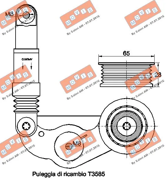 Belt Tensioner, V-ribbed belt