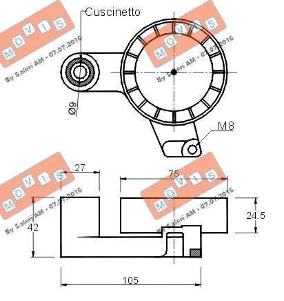 Deflection/Guide Pulley, V-ribbed belt