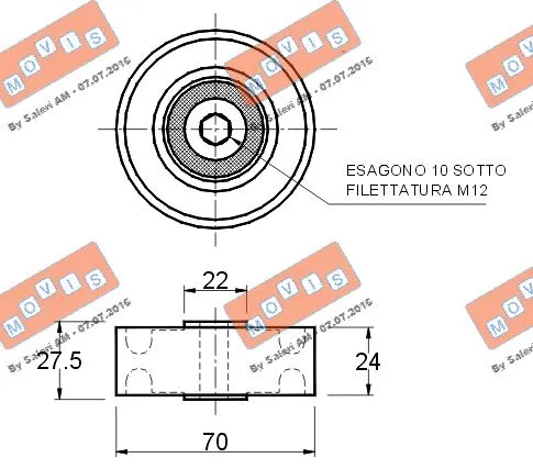 Deflection/Guide Pulley, V-ribbed belt