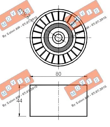 Deflection/Guide Pulley, V-ribbed belt