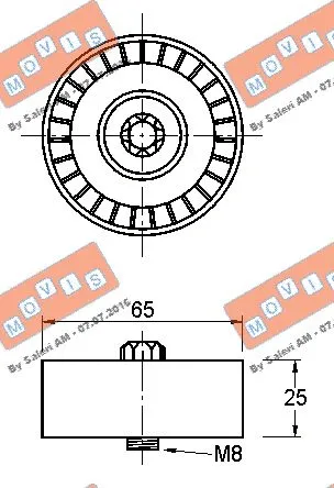 Deflection/Guide Pulley, V-ribbed belt
