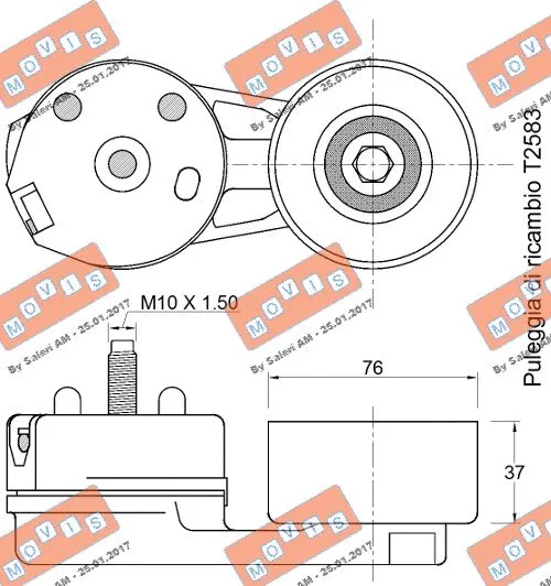 Belt Tensioner, V-ribbed belt