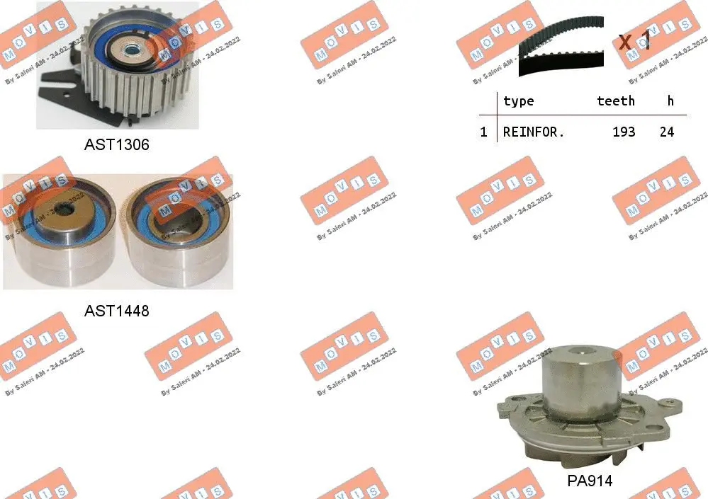 Water Pump & Timing Belt Kit (ASTK0826PA)