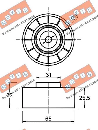 Deflection/Guide Pulley, V-ribbed belt