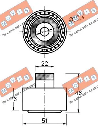 Deflection/Guide Pulley, V-ribbed belt