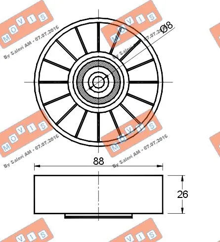 Deflection/Guide Pulley, V-ribbed belt