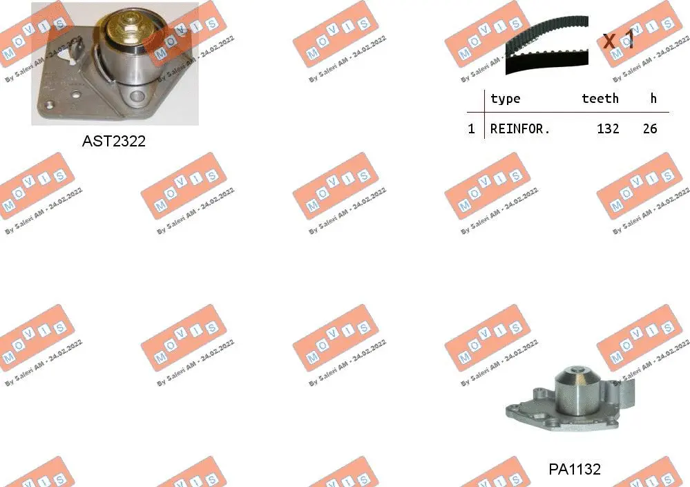 Water Pump & Timing Belt Kit (ASTK0916PA)