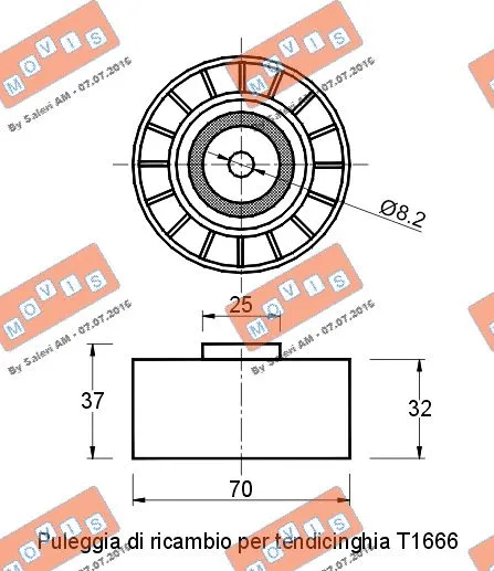 Deflection/Guide Pulley, V-ribbed belt
