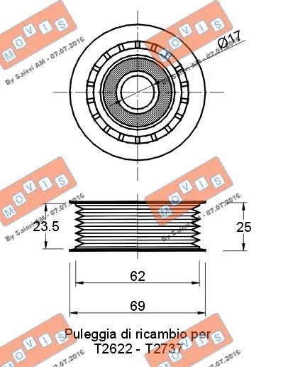 Deflection/Guide Pulley, V-ribbed belt