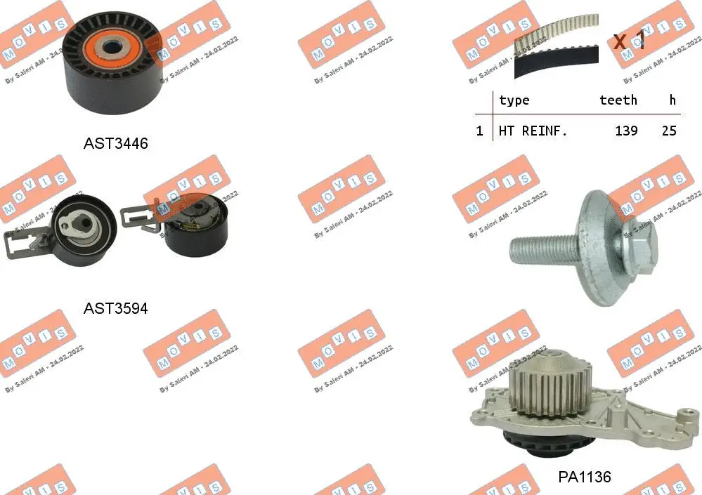 Water Pump & Timing Belt Kit (ASTK1176PA)