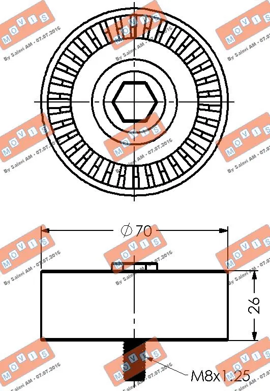 Deflection/Guide Pulley, V-ribbed belt