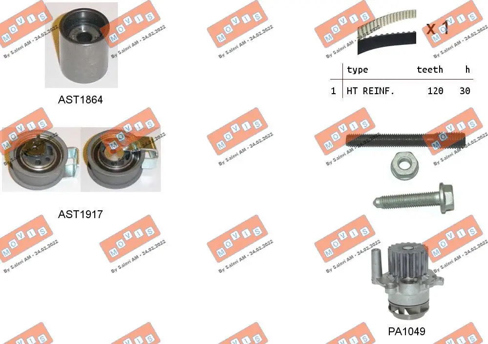Water Pump & Timing Belt Kit (ASTK0940PA2)