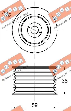 Deflection/Guide Pulley, V-ribbed belt